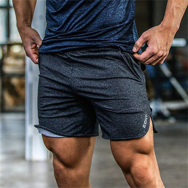 Mens gym cotton shorts Run jogging sports Fitness