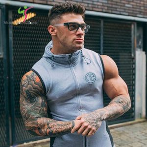 2018 brand Men Sleeveless Hoodie