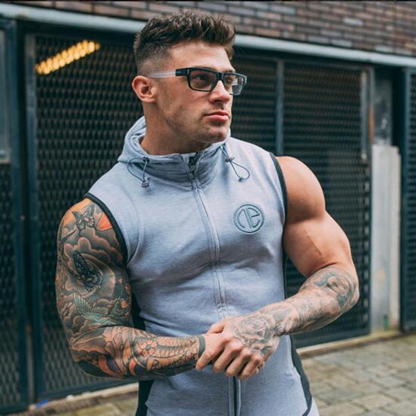 2018 brand Men Sleeveless Hoodie