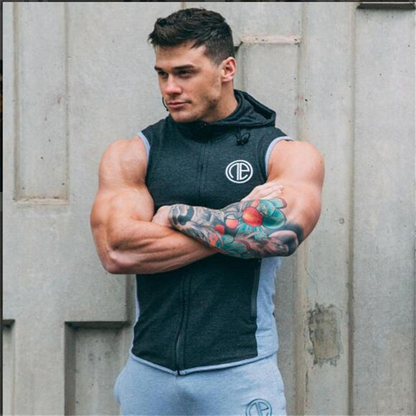 2018 brand Men Sleeveless Hoodie