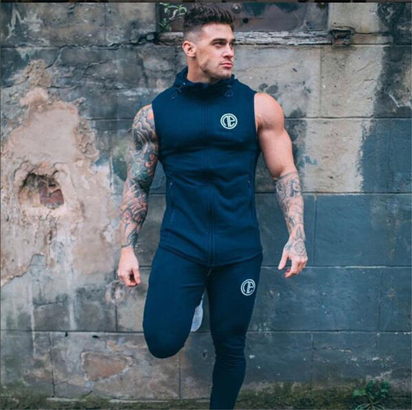 2018 brand Men Sleeveless Hoodie