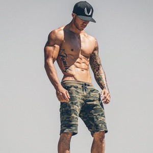 Mens Gym Fitness cotton camouflage shorts