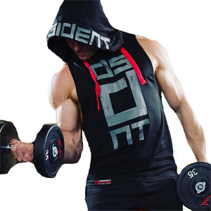 Mens Fitness Hoodies Sleeveless Hoodie