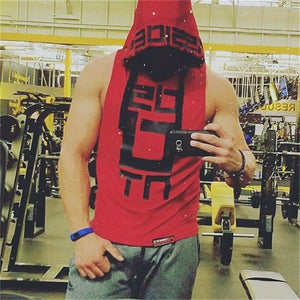 Mens Fitness Hoodies Sleeveless Hoodie