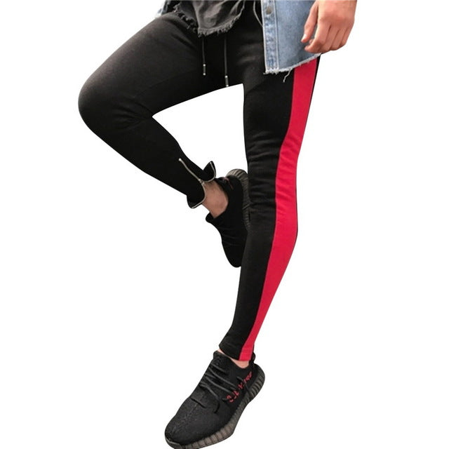 CALOFE 2018 Men Running Pants Striped