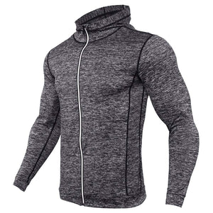 Thin Hooded Mens Running Jacket Zipper