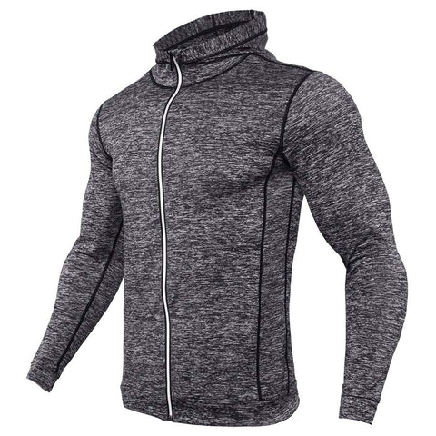 Thin Hooded Mens Running Jacket Zipper