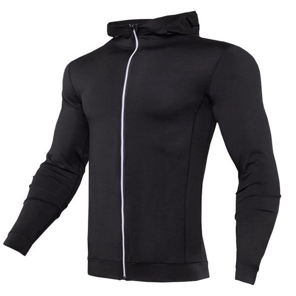 Thin Hooded Mens Running Jacket Zipper