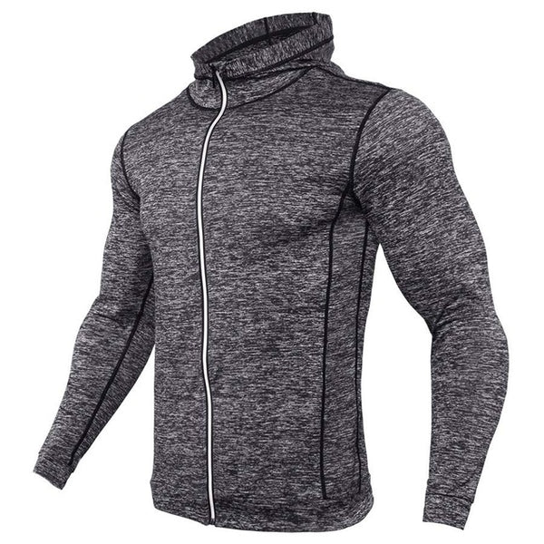 Thin Hooded Mens Running Jacket Zipper