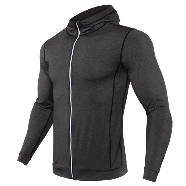 Thin Hooded Mens Running Jacket Zipper