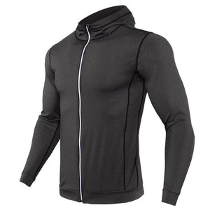 Thin Hooded Mens Running Jacket Zipper