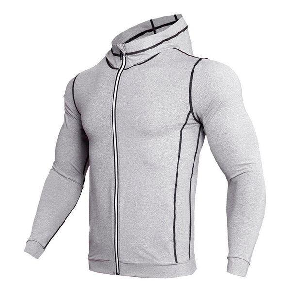 Thin Hooded Mens Running Jacket Zipper