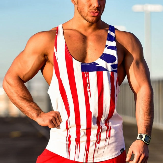 Mens Bodybuilding Tank Tops Gyms Fitness